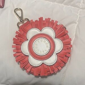 Henri Bendel Red and White Flower Keychain
